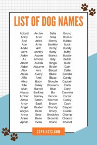 dog-names-in-alphabetical-order